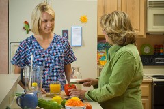 a nutritionist discussing food choices with client
