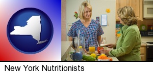 a nutritionist discussing food choices with client in New York, NY