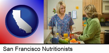 a nutritionist discussing food choices with client in San Francisco, CA